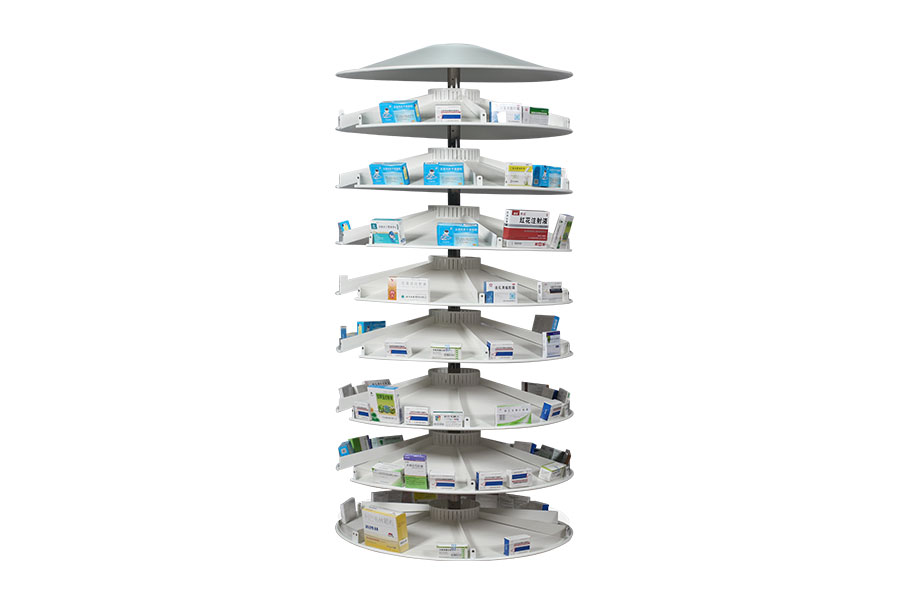 Rotating medicine shelf